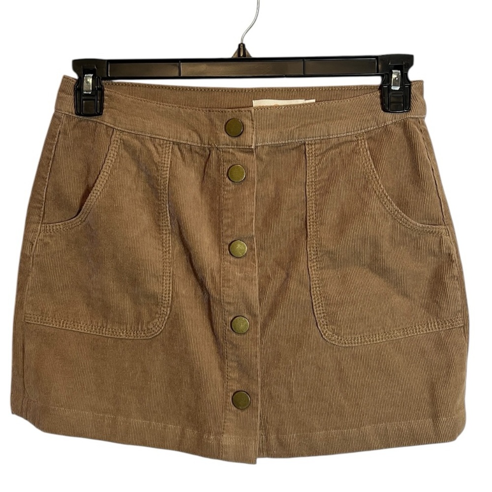Tory Burch Brown Corduroy Snap Button-Front Skirt Size 8